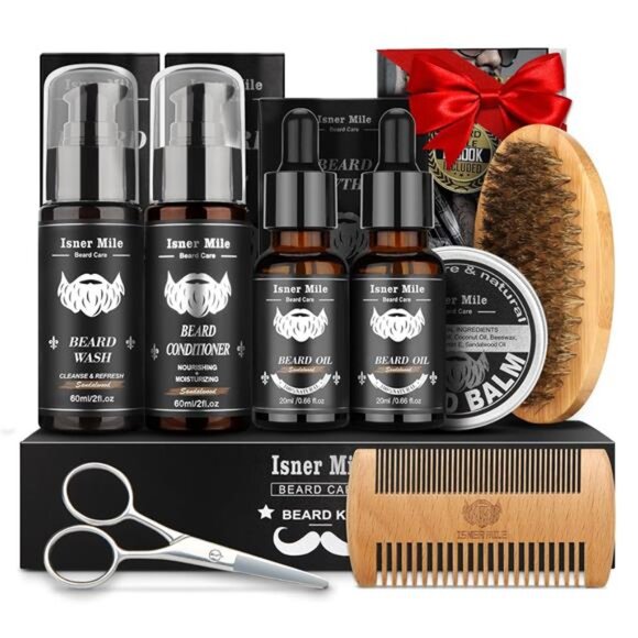Beard Kit for Men Grooming & Care with 2 Pack Beard Oils -Balm-Wash & Conditiner